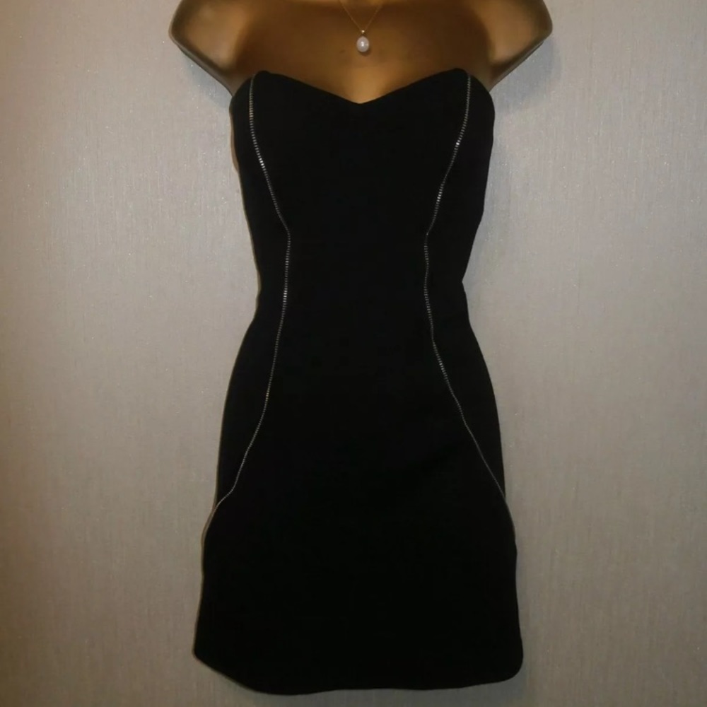 Black strapless dress